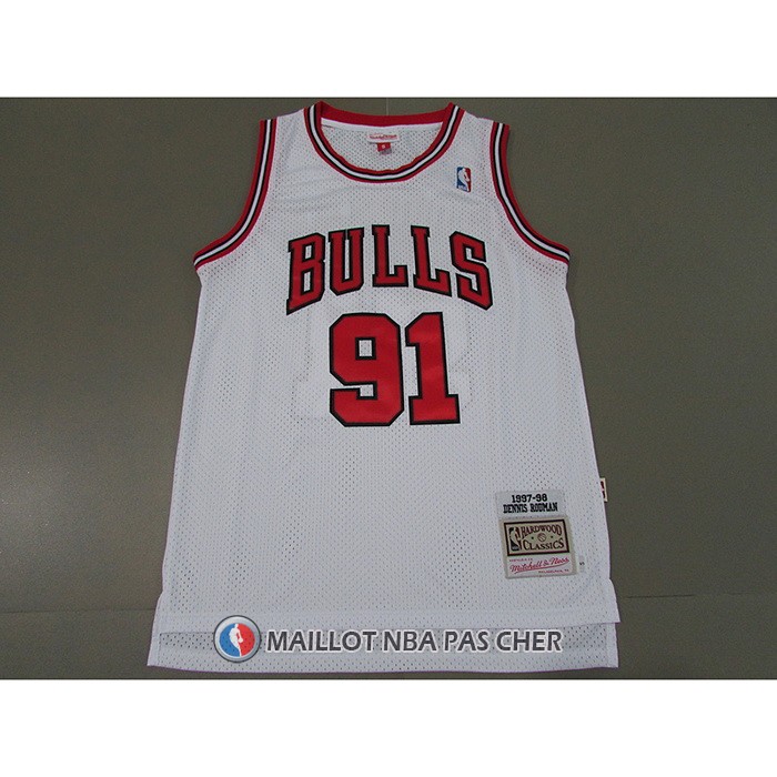 Maillot Chicago Bulls Dennis Rodman Mitchell & Ness 1997-98 Blanc